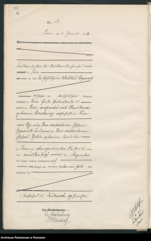 Obraz 14 z jednostki "Księga miejscowa zgonów tom I [Rejestr główny zgonów]"