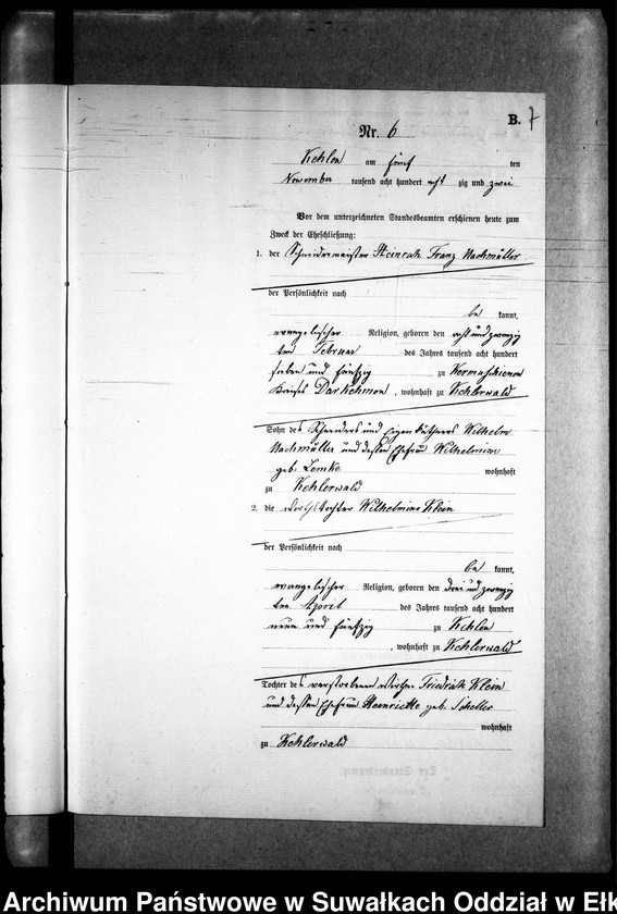 image.from.unit.number "Heiraths-Neben-Register des Preussischen Standes-Amtes Kehlen Kreis Angerburg"