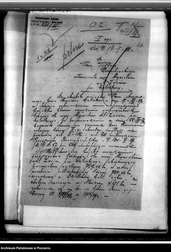 Obraz 20 z jednostki "Sprawa zmiany rodzaju użytków 0,63 ha gruntów leśnych we wsi Mycielin powiat kaliski"