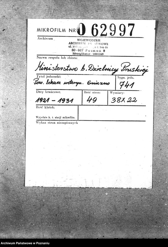 Obraz 2 z jednostki "Pow. lekarz Weterynaryjny Gniezno"