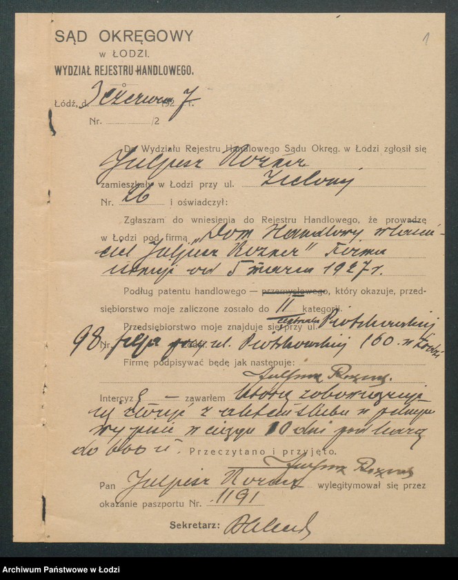 Obraz 3 z jednostki "Dom Handlowy- Juljusz Rozner"