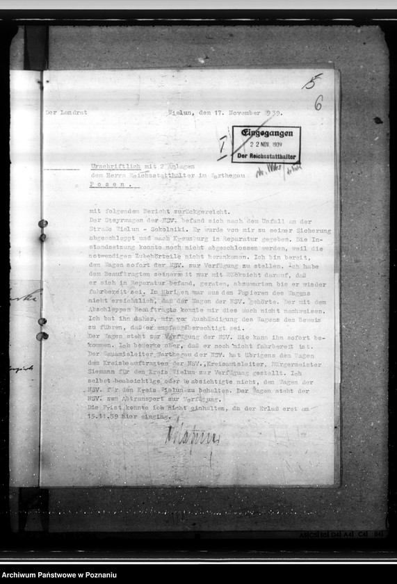 Obraz 9 z jednostki "Lageberichte aus dem Kreise Welun"