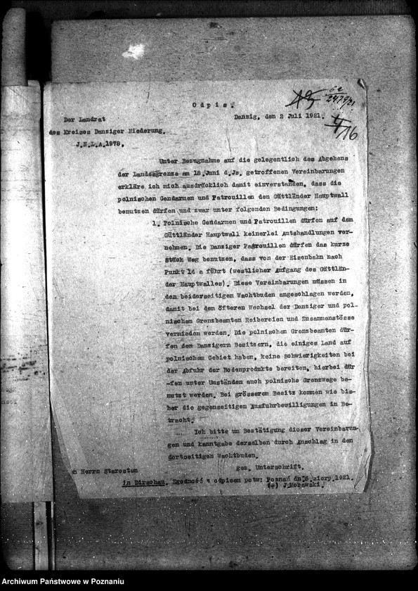 Obraz 20 z jednostki "Sprawy szczegółowo-administracyjne Układ polsko - gdański"