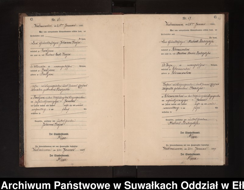 Obraz 13 z jednostki "Sterbe-Neben-Register des Preussischen Standes-Amtes Widminnen Kreis Loetzen"