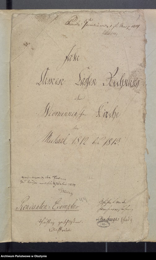 image.from.unit.number "Jahr Armen Cassen Rechnung der Widminnschen Kirche"