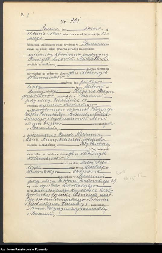 Obraz 10 z jednostki "Księga miejscowa małżeństw tom IV [Rejestr główny małżeństw]"