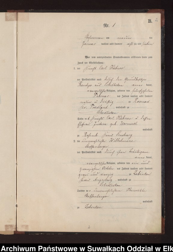 image.from.unit.number "Heiraths-Neben-Register des Preussischen Standes-Amtes Stasswinnen Kreis Loetzen"