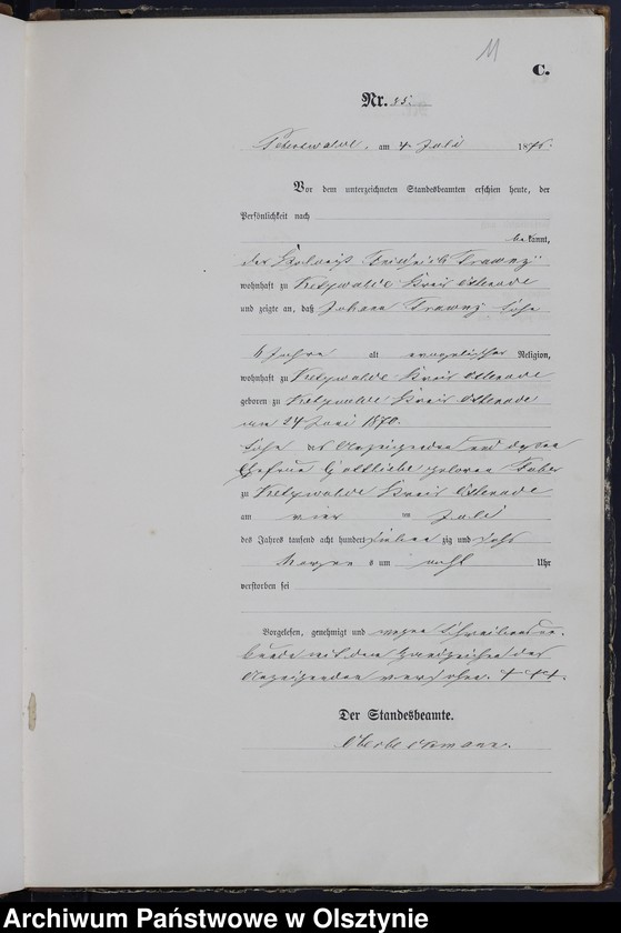 image.from.unit.number "Sterbe-Haupt-Register Tom I,Nr 75 - 140"