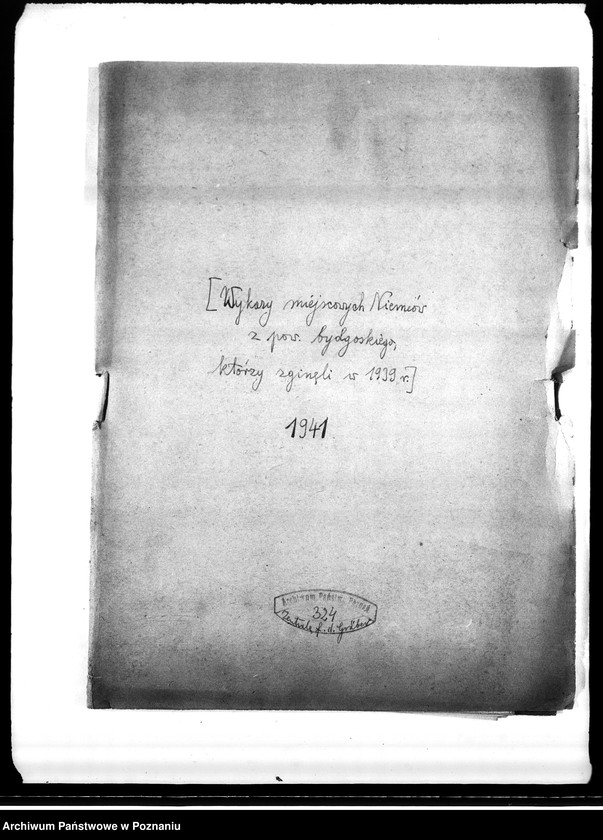 Obraz 4 z jednostki "Wykazy miejscowych Niemców z powiatu bydgoskiego, którzy zginęli w 1939 roku"