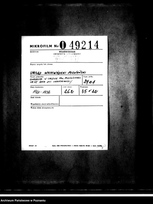 Obraz 2 z jednostki "Gorzelnie w powiecie poznańskiego nr 67 /akta dotyczące nieruchomości/"