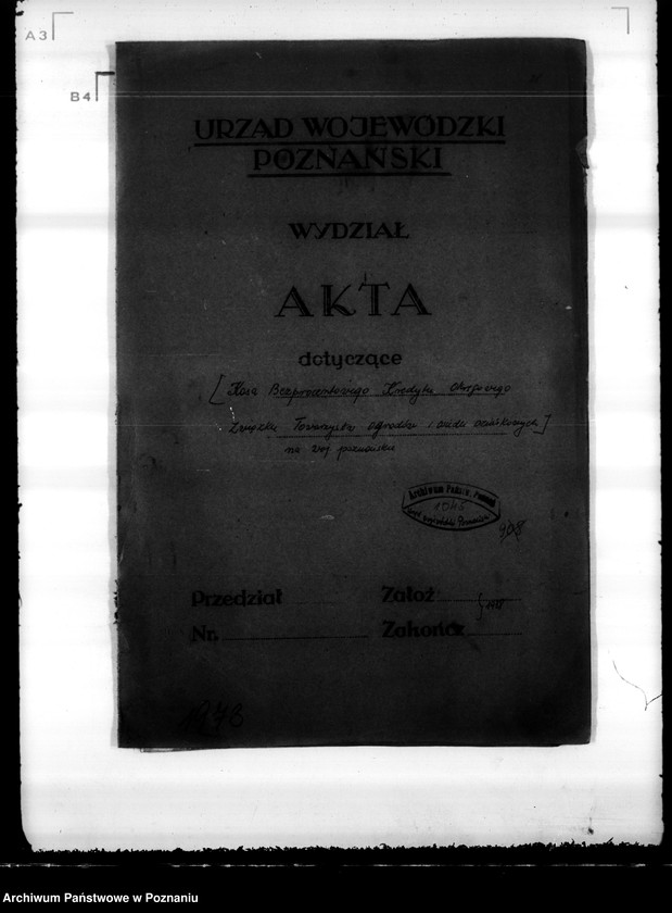 Obraz 4 z jednostki "/ Kasa Bezprocentowego Kredytu Okręgowego Związku Towarzystw Ogrodów i Osiedli Działkowych na województwo poznańskie/"