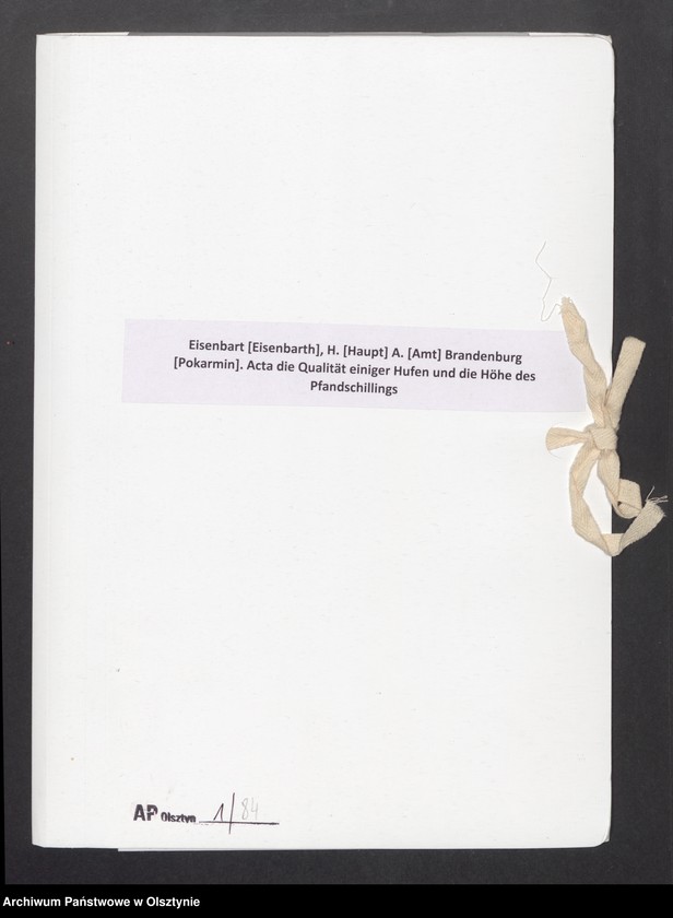 image.from.unit.number "Eisenbart [Eisenbarth], H. [Haupt] A. [Amt] Brandenburg [Pokarmin]. Acta die Qualität einiger Hufen und die Höhe des Pfandschillings"