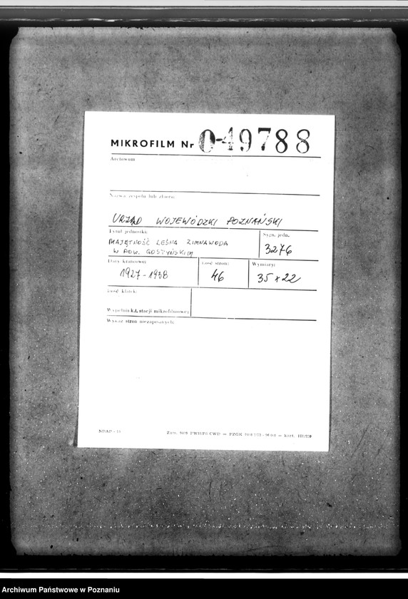 Obraz 2 z jednostki "Majętność leśna Zimnawoda w powiecie gostyńskim"