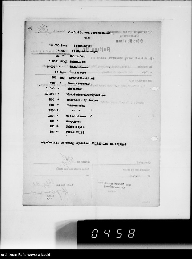 Obraz 14 z jednostki "Kriegsauftrag J.S.243 Holzschuhe [dla Heeresbekleidungsamt München] 85"