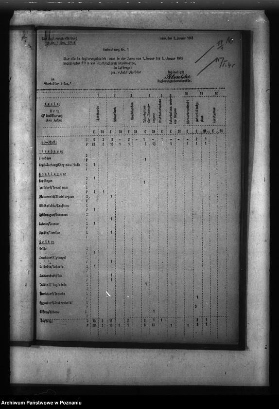 Obraz 14 z jednostki "Meldunki o chorobach zakaźnych w Kraju Warty"