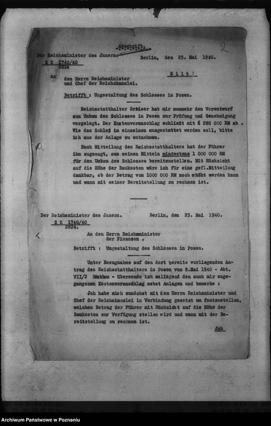 Obraz 6 z jednostki "Finansowanie przebudowy zamku w Poznaniu"