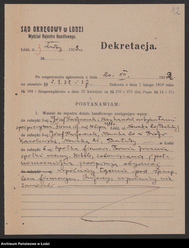 Obraz 14 z jednostki "Józef Pastorczak i S-ka- sklep spożywczy"