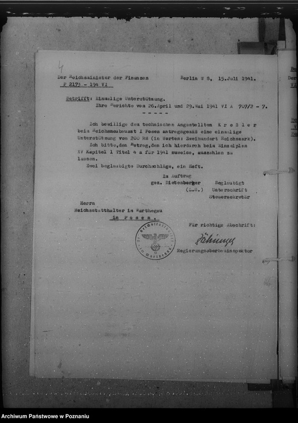 Obraz 9 z jednostki "Notstandsbeihilfen. Unterstützungen"