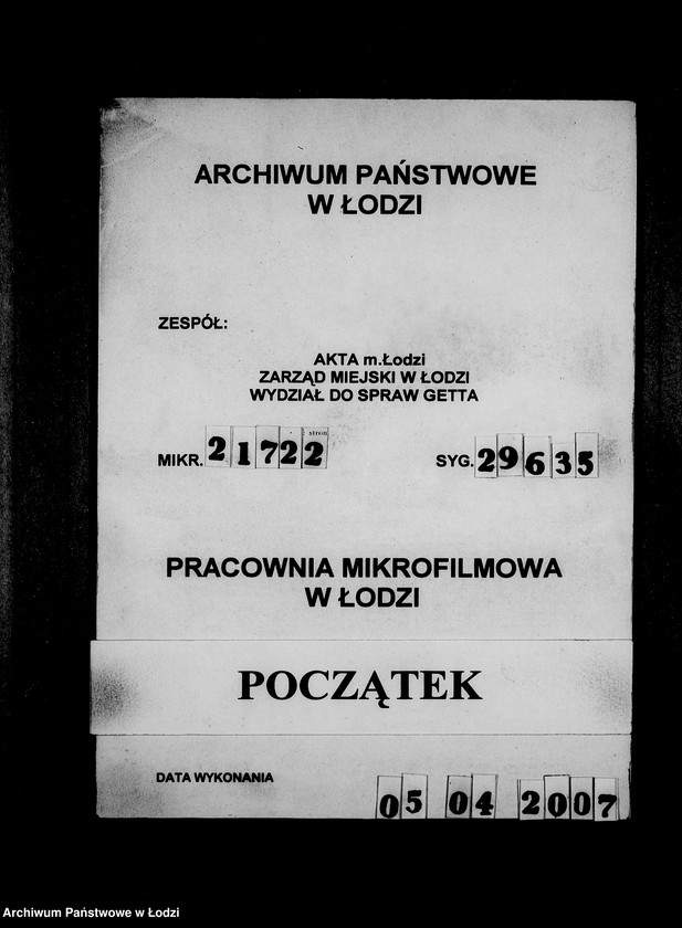 Obraz 1 z jednostki "Ausgelieferte Kommisionen Konto 0 von 60-[82] [Wydane na zlecenie G.V.meble z warsztatów Getta]."