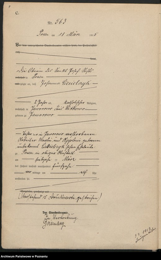 Obraz 6 z jednostki "Księga miejscowa zgonów tom II [Rejestr główny zgonów]"