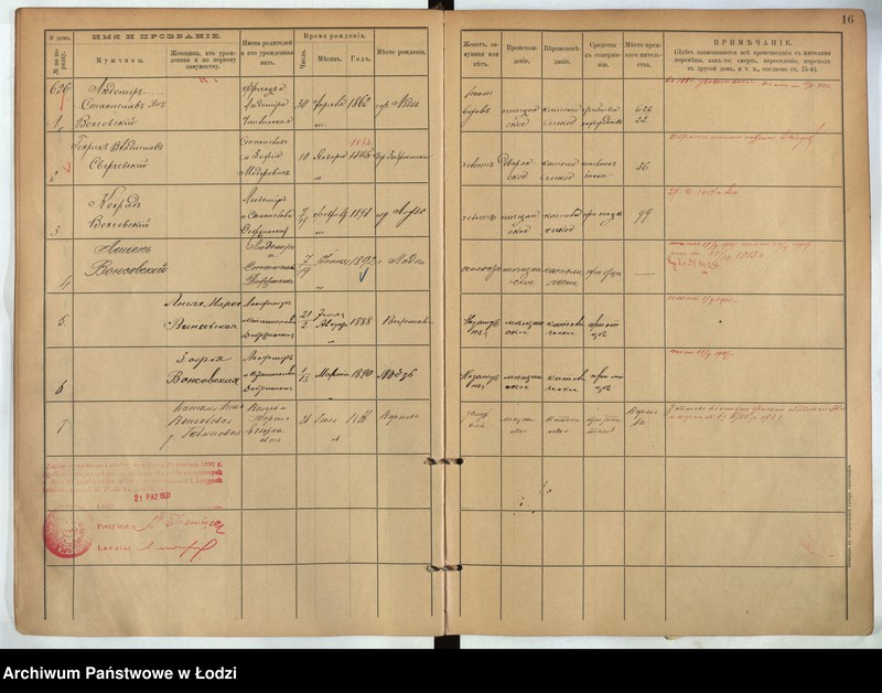 Obraz 6 z jednostki "[Księga ludności stałej m. Łodzi guberni piotrkowskiej nr domu 623-638a]"