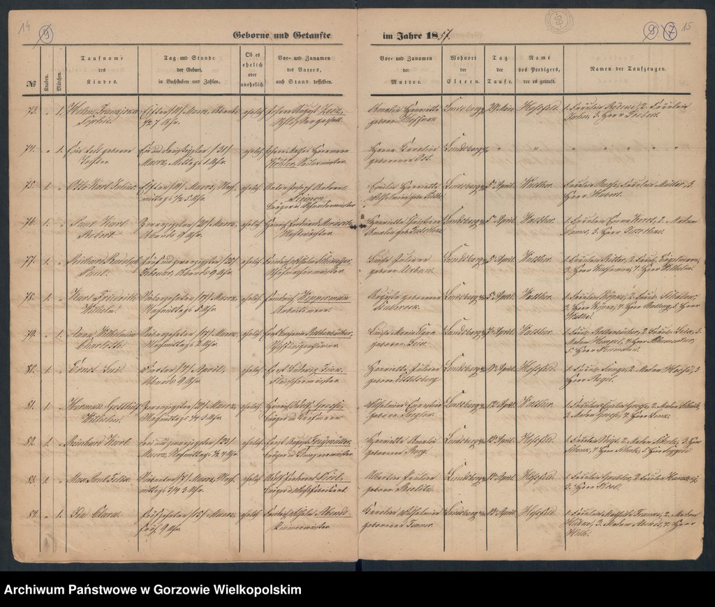 image.from.unit.number "Duplikate der Hauptkirche Landsberg an der Warthe (zawiera też księgę zgonów Konkordien Kirche z 1857 r.)"