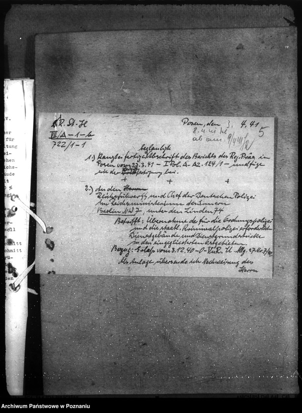 Obraz 10 z jednostki "Übernahme der für die Ordnungspolizei und Staatliche Kriminalpolizei erforderlichen Dienstgebäude und Dienstgrundstücke Allgemeines."