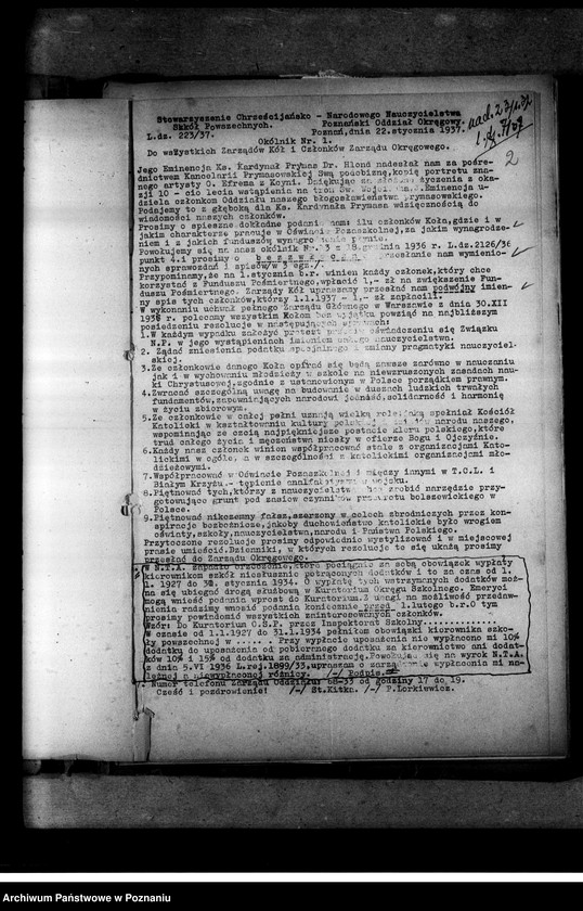 Obraz 6 z jednostki "Okólniki Zarządu Głównego i Okręgowego"