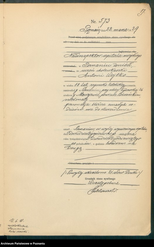 Obraz 19 z jednostki "Księga miejscowa zgonów tom II [Rejestr główny zgonów]"