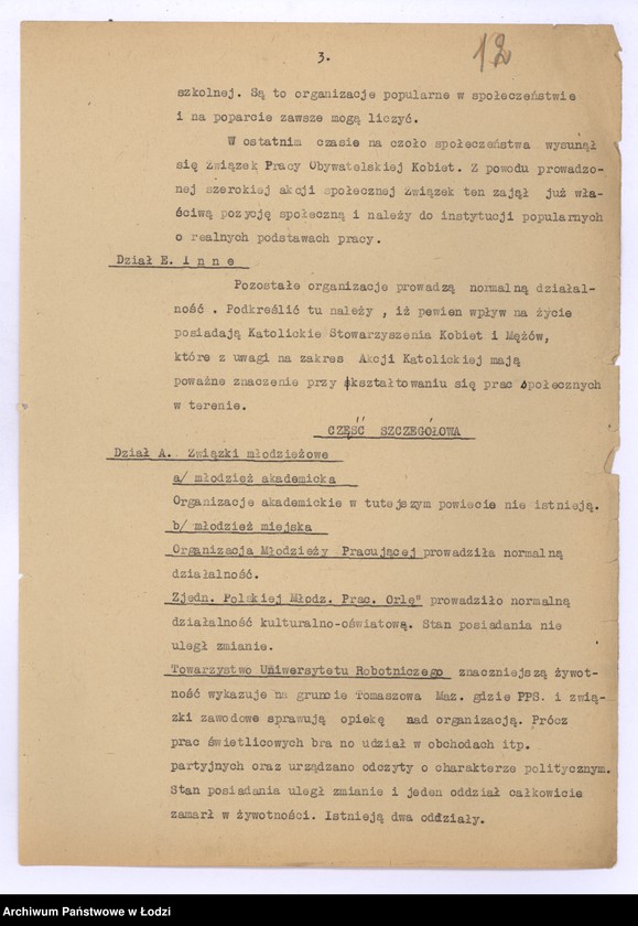 Obraz 15 z jednostki "[Sprawozdania periodyczne z ruchu politycznego społecznego i zawodowego]"