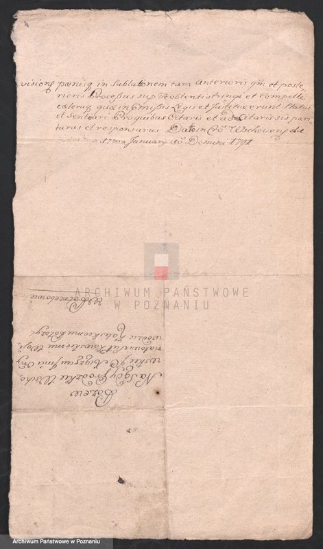 Obraz 5 z jednostki "Odpisy pozwów sądowych, wystawionych przez Franciszka Antoniego Kwileckiego, starostę wschowskiego dla Sułkowskich, właścicieli miasta Leszna"