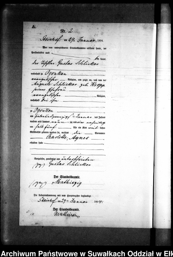 image.from.unit.number "Geburts-Neben-Register des Preussischen Standes-Amtes Gr. Strengeln Kreis Angerburg"