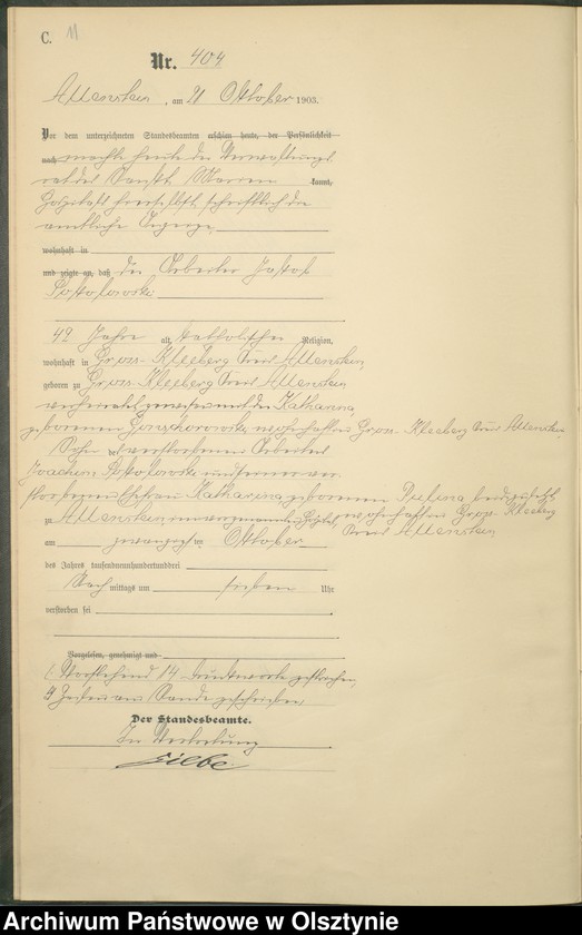 image.from.unit.number "Sterbe-Haupt-Register Tom II,Nr 396 - 488"