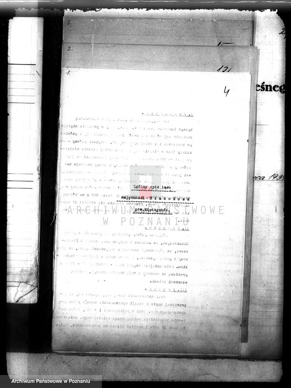 image.from.unit.number "Plan urządzenia gospodarstwa leśnego dla lasu majętności Białokosz powiat międzychodzki 1929-1939"