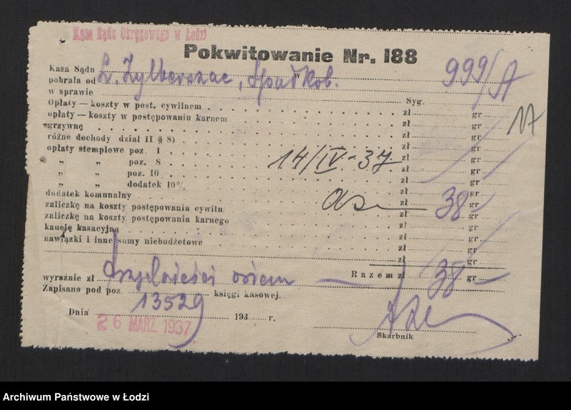 Obraz 19 z jednostki "Lejzer Silberschatz - sprzedaż towarów manufakturowych"