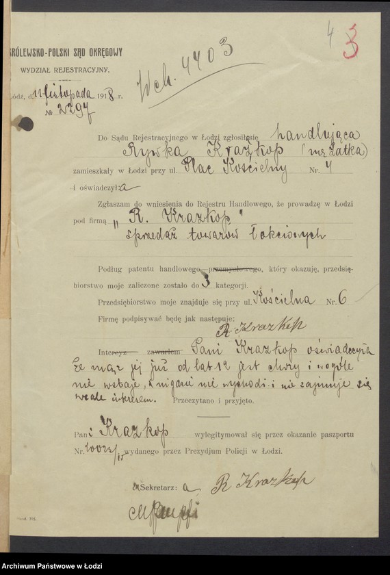 Obraz 6 z jednostki "Rywka Krazkop- sprzedaż towarów łokciowych"