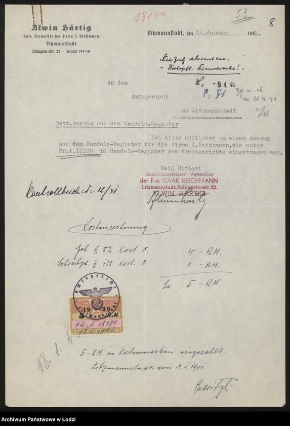 Obraz 10 z jednostki "Icek Rajchman – sprzedaż żelaza"