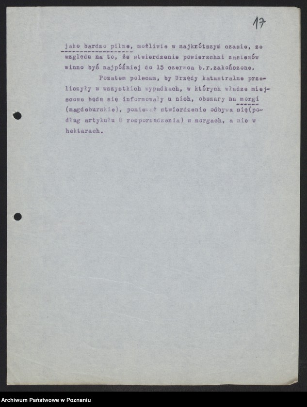 Obraz 17 z jednostki "[Rozporządzenia, pisma okólne i korespondencja w sprawie ewidencji zapasów zboża i statystyki zasiewów]"