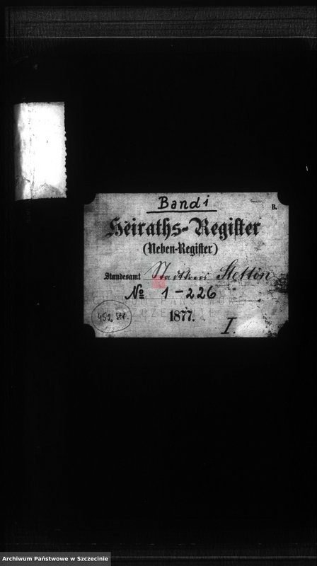 Obraz 2 z jednostki "Heiraths-Register (Neben-Register) Band I"
