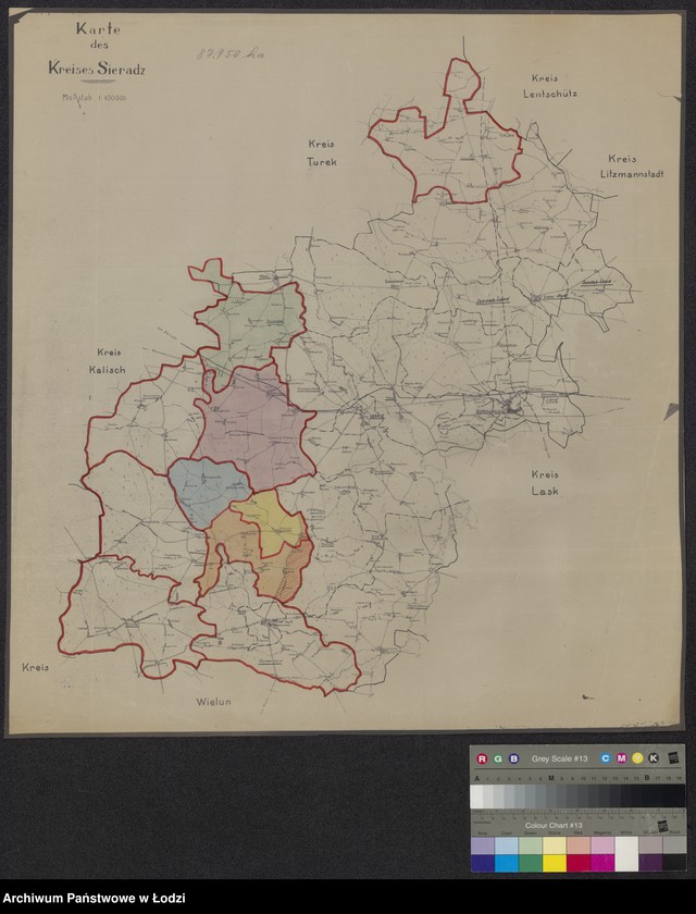 Obraz 1 z jednostki "Karte des Kreises Sieradz"