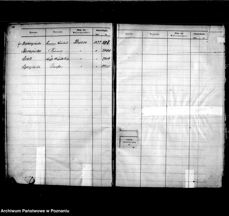 Obraz 11 z jednostki "Skorowidz akt urodzeń t. I"