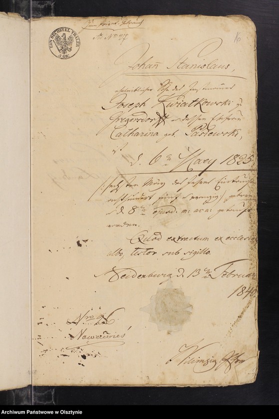 image.from.unit.number "Annexa z Parafii Janowieck[i]ej z Roku 1848"