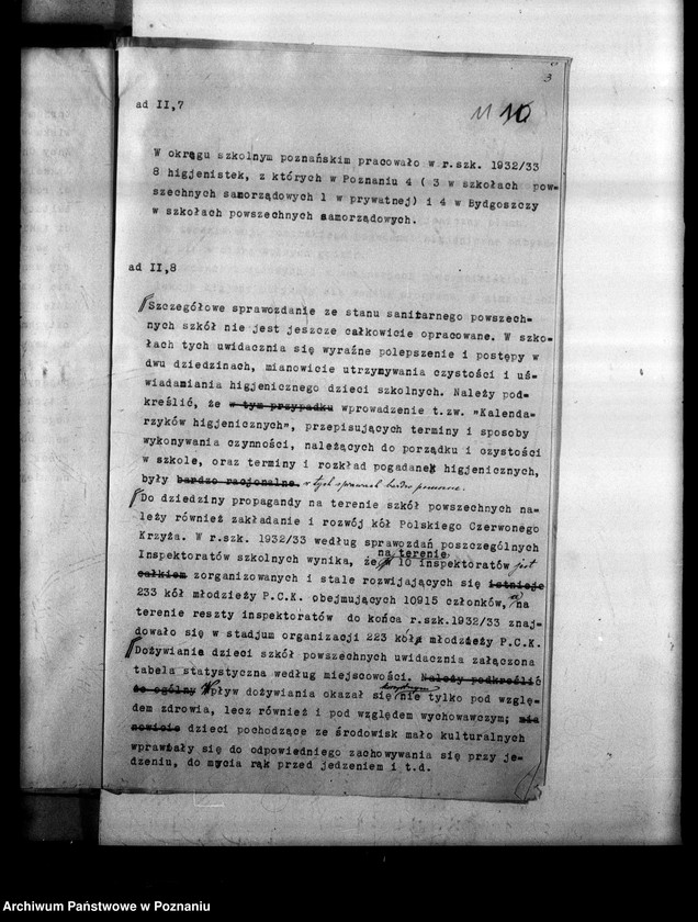 Obraz 15 z jednostki "[Sprawozdania ze stanu opieki higieniczno-lekarskiej w Okręgu Szkolnym Poznańskim]"