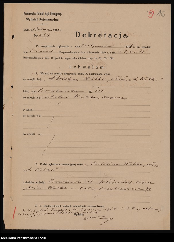 Obraz 18 z jednostki "Christian Wutke - magazyn wyrbów męskich i skład sukna"