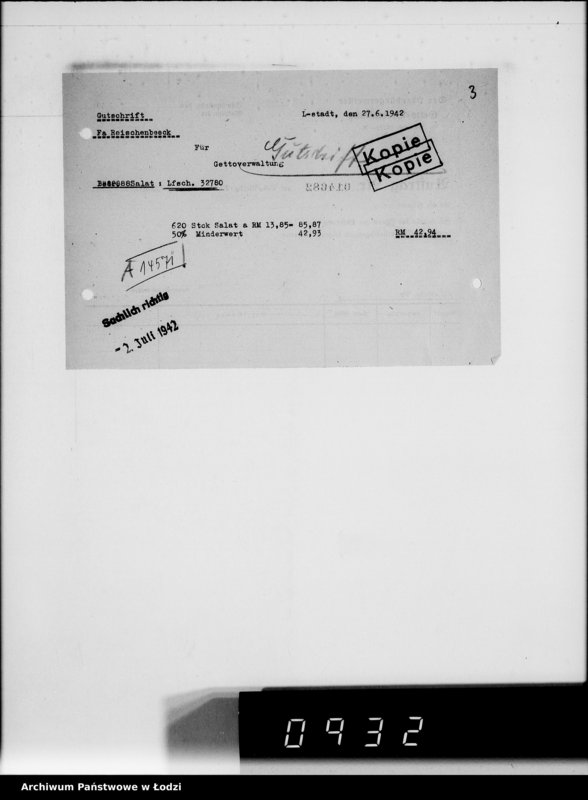 Obraz 7 z jednostki "Aufträge, [Lieferscheinen und Rechnungen] 14571-14649"