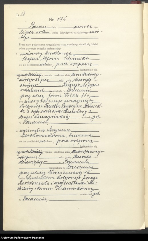 Obraz 20 z jednostki "Księga miejscowa małżeństw tom III [Rejestr główny małżeństw]"