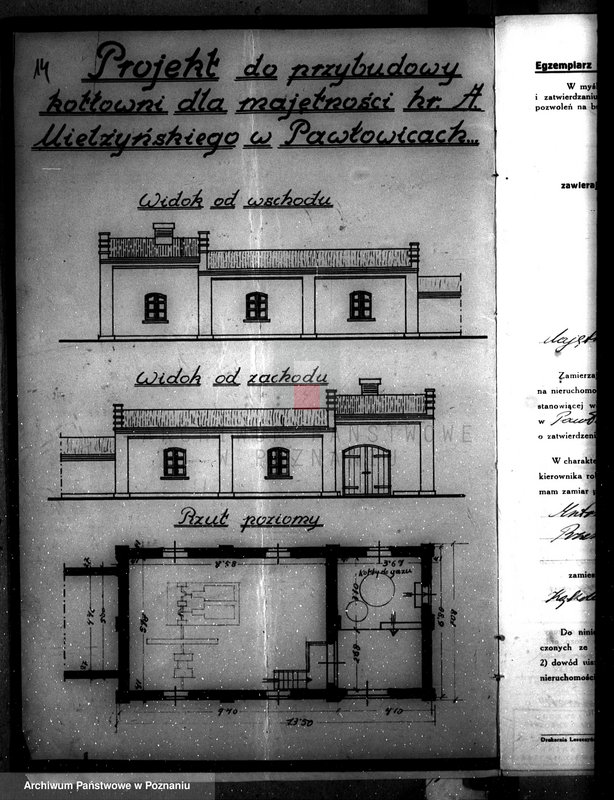 Obraz 19 z jednostki "Zatwierdzenie zakładu przemysłowego - kotłowni w maj. Pawłowice -A. Mielżyńskiego pow. leszczyński"