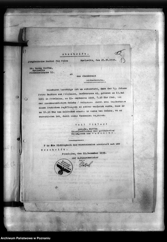 Obraz 18 z jednostki "Zur Fahrt im russische Gebiet- Materiały dotyczące Niemców - obywateli polskich, którzy zginęli w 1939 roku na ziemiach zajętych przez wojska radzieckie"