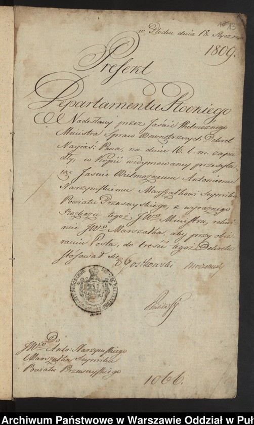 image.from.unit.number "Organizacja i przebieg sejmiku ziemskiego powiatu przasnyskiego w dniu 10 lutego 1809 roku"