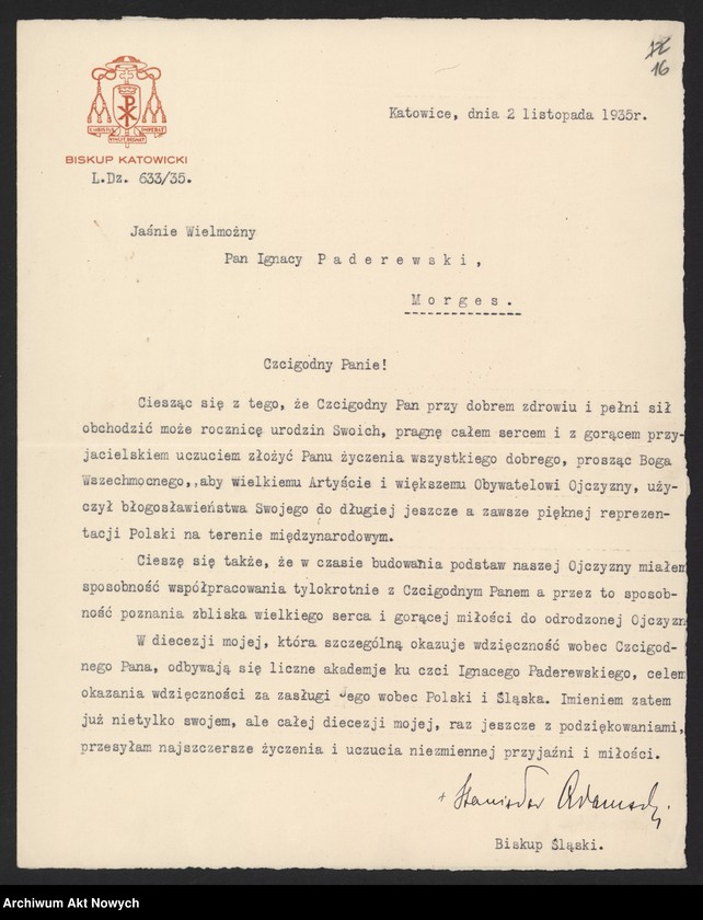 image.from.unit.number "Adamski Stanisław (biskup katowicki); L.8 (odpowiedź)"